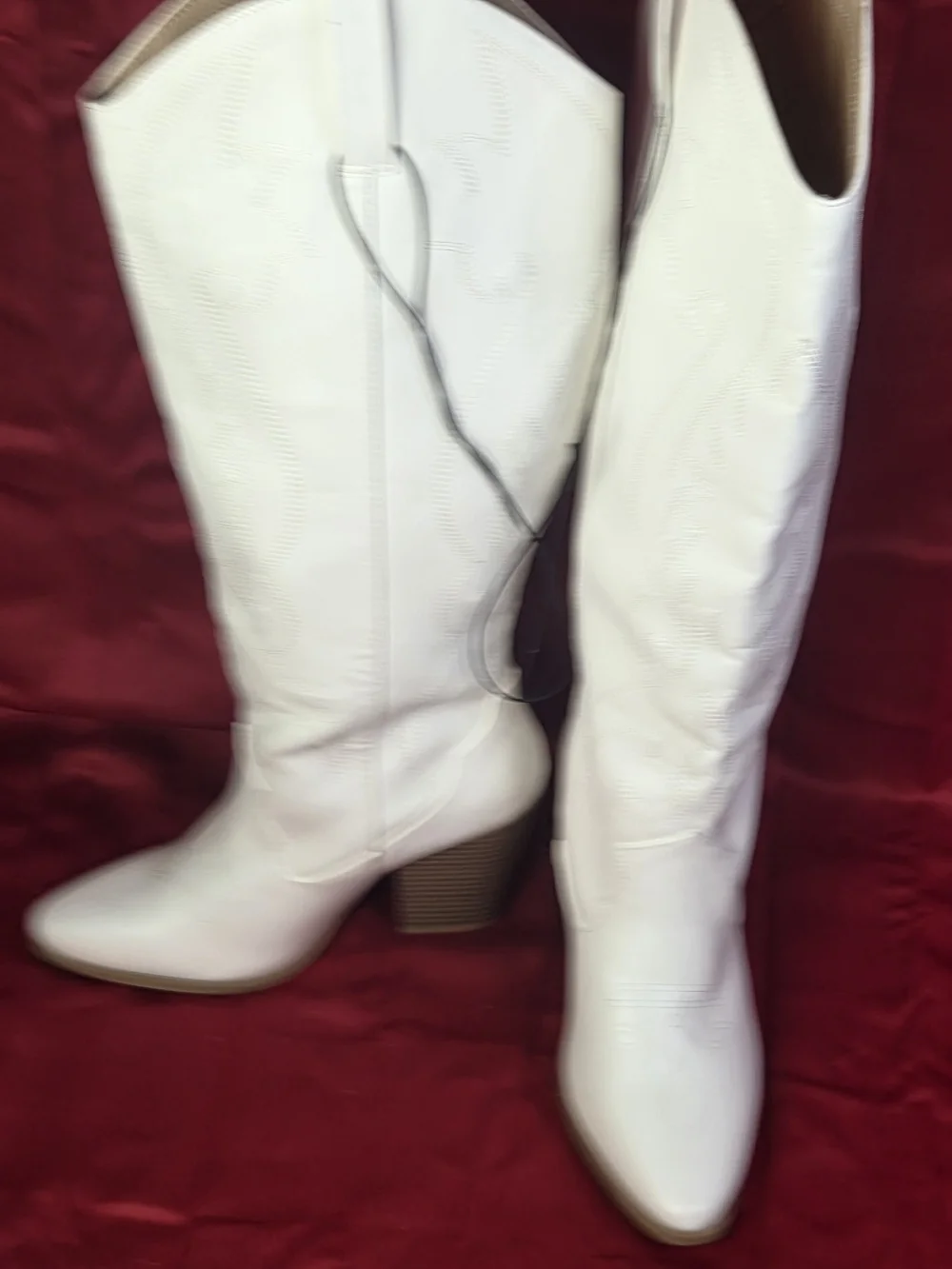 White Over-the-Knee Western Boots - Classic Tall Women's Boot